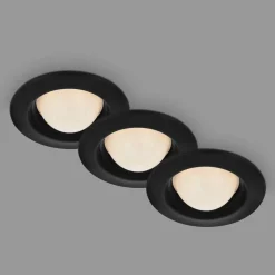 Briloner Loftlamper > LED-indbygningsspot Carro, 3 stk. 3.000 K, sort