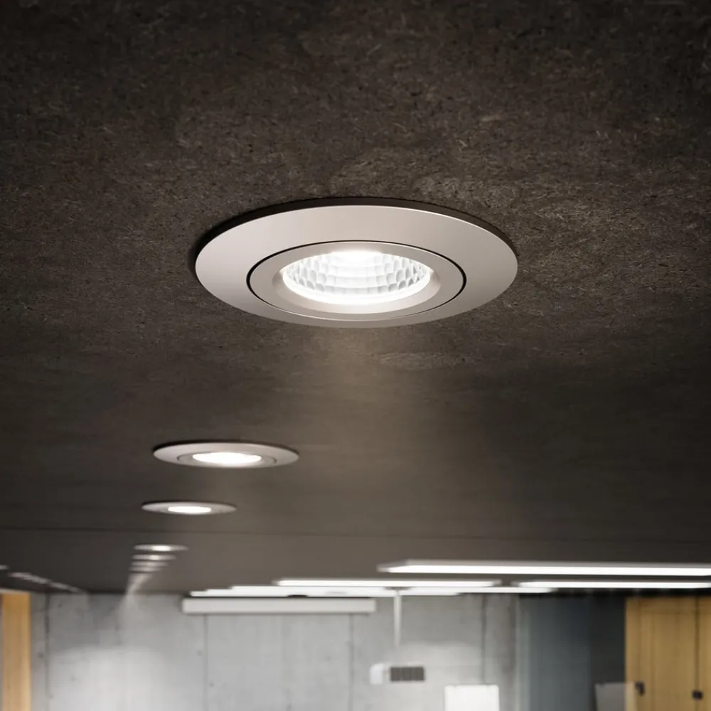 Indbygningsspots ^ Sigor LED indbygningsspot Diled, Ø8,5 cm, 10 W, Dim-To-Warm, stål
