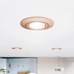 Loftlamper|Indbygningsspots ^ Sigor LED indbygningsspot Diled, Ø 8,5 cm, 6 W, Dim-To-Warm, rosé