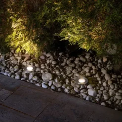 FARO BARCELONA Nedgravet Udebelysning|Udendørs Spot > LED-indbygningsspot Grund, nikkel, Ø 9 cm, aluminium/stål