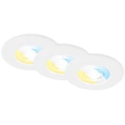 Loftlamper|Spotlights ^ Briloner LED-indbygningsspot 7605 IP44 3sæt CTS hvid