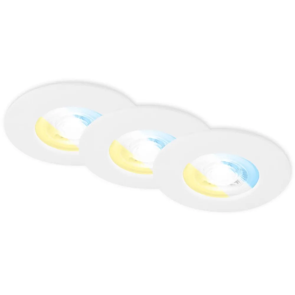 Loftlamper|Spotlights ^ Briloner LED-indbygningsspot 7605 IP44 3sæt CTS hvid