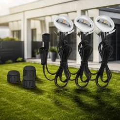 Briloner Nedgravet Udebelysning|Udendørs Spot > LED-indbygningsspot 3923034, IP65, 12 V, 3-punkts forlængelse Ø 3,5 cm