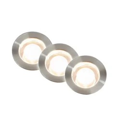 Briloner Nedgravet Udebelysning|Udendørs Spot > LED-indbygningsspot 3912032 IP67 12V 3x-startersæt Ø3cm stål