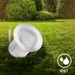Briloner Nedgravet Udebelysning|Udendørs Spot > LED-indbygningsspot 3912032 IP67 12V 3x-startersæt Ø3cm stål