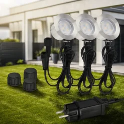 Briloner Nedgravet Udebelysning > LED-indbygningsspot 3914032 IP67 12V 3xStartersæt 4,5cm Stål