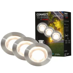 Briloner Nedgravet Udebelysning|Udendørs Spot > LED-indbygningsspot 3913032 IP67 12V 3x-udvidelse 3cm stål