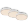 Loftlamper|Indbygningsspots ^ Briloner LED-indbygningsspot Plat, hvid, sæt af 3, 3.000 K