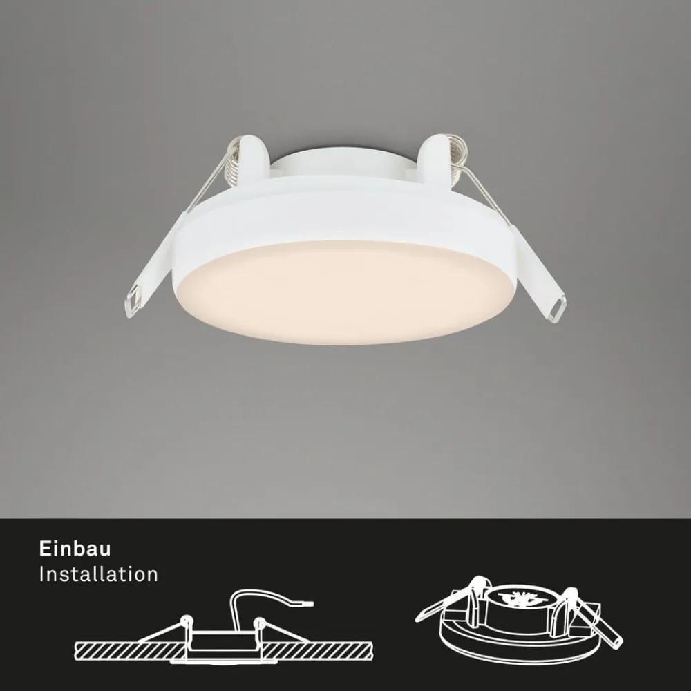 Loftlamper|Indbygningsspots ^ Briloner LED-indbygningsspot Plat, hvid, sæt af 3, 3.000 K