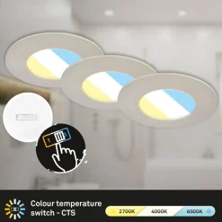 Briloner Indbygningsspots > LED-indbygningsspot 7598 3sæt CTS nikkel mat