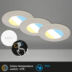 Briloner Indbygningsspots > LED-indbygningsspot 7598 3sæt CTS nikkel mat