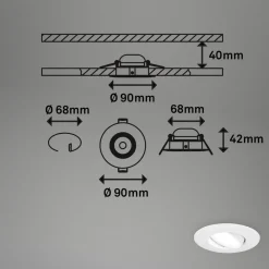 Briloner Loftlamper|Indbygningsspots > LED-indbygningsspot 7597 3sæt IP65 4.000 K hvid