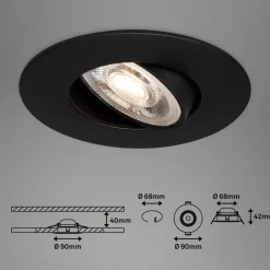 Briloner Loftlamper|Spotlights > LED-indbygningsspot 7602 3sæt IP65 3.000 K sort