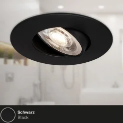 Briloner Loftlamper|Spotlights > LED-indbygningsspot 7602 3sæt IP65 3.000 K sort