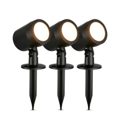 Briloner Udendørs Spot > LED jordspyd 3799035, sort, plastik sæt med 3 Ø 5 cm