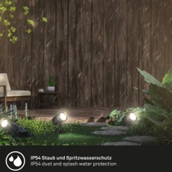 Briloner Udendørs Spot > LED jordspyd 3799035, sort, plastik sæt med 3 Ø 5 cm