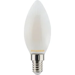 Led Pærer ^ Sylvania LED kertepære E14 ToLEDo 4,5W 827 satin