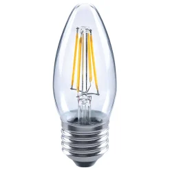 Sylvania Filament Pære|Led Pærer > LED-kertepære E27 4,5 W 827 filament, klar