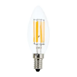 Filament Pære|Led Pærer ^ ORION LED-kertepære E14 5 W Filament klar 827 kan dæmpes