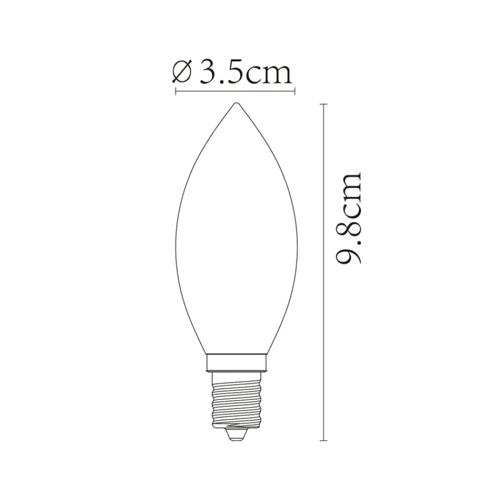 Lucide Dæmpbar Led-Pære|Led Pærer > LED-kertepære E14 3W 2.200K dæmpbar
