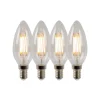 Lucide Dæmpbar Led-Pære|Filament Pære > LED-kertepære E14 4W 2700K dæmpbar sæt med 4 stk