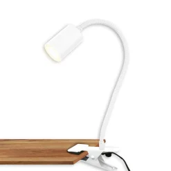 Briloner Arbejdsrum/Kontor|Bordlamper > LED-klemmelampe Fleks, hvid, fleksibel, metal