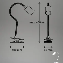 Briloner Arbejdsrum/Kontor|Bordlamper > LED-klemmelampe Fleks, hvid, fleksibel, metal