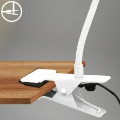 Briloner Arbejdsrum/Kontor|Bordlamper > LED-klemmelampe Fleks, hvid, fleksibel, metal