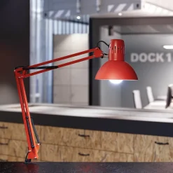 Maul Arbejdsrum/Kontor|Bordlamper > LED-klemmelampe study, rød, stål, højde 44 cm, E27