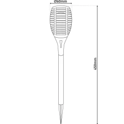 Näve Dekorationsbelysning|Solcellelamper > LED-lampe med jordspyd FANILO, sort, 45 cm, 5 stk. IP44