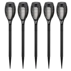 Näve Dekorationsbelysning|Solcellelamper > LED-lampe med jordspyd FANILO, sort, 45 cm, 5 stk. IP44