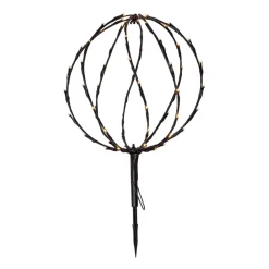 STAR TRADING Dekorationsbelysning > LED-lampe med jordspyd Kugle, Ø 30 cm, sort metalbatteri