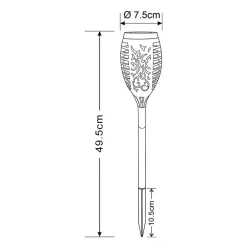 Solcellelamper ^ Globo LED-lampe med jordspyd 33536-3, lygte, sort, sæt med 3 stk