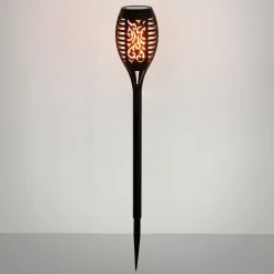 Solcellelamper ^ Globo LED-lampe med jordspyd 33536-3, lygte, sort, sæt med 3 stk