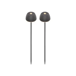 Briloner Udendørs Spot > LED-lampe med jordspyd RIFFLE NANO, antracit Ø 6 cm, 2-pak