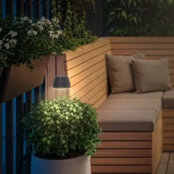 Udendørs Spot ^ Briloner LED-lampe med jordspyd RIFFLE MINI, antracit Ø 9 cm, IP44