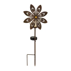 Globo Solcellelamper > LED-lampe med jordspyd 36576, rustbrun, metal, glas