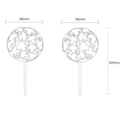 Globo Solcellelamper > LED-lampe med jordspyd 36748S, kugle, sølv, metal