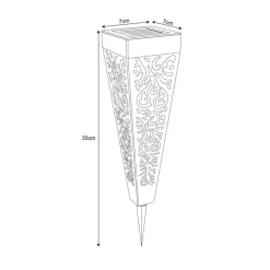 Globo Dekorationsbelysning|Solcellelamper > LED-lampe med jordspyd 33578-3, sort, plast, 3 stk