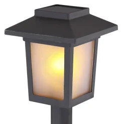 Dekorationsbelysning|Solcellelamper ^ Globo LED-lampe med jordspyd 33577-3, sort, plast, 3 stk