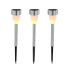 Globo Dekorationsbelysning|Solcellelamper > LED-lampe med jordspyd 33576-3, stål, 3 stk