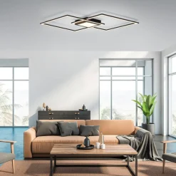 Loftlamper|Loftlamper ^ JUST LIGHT. GmbH LED-loftlampe Asmin, CCT, sort, 106x37cm