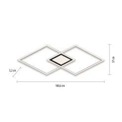 Loftlamper|Loftlamper ^ JUST LIGHT. GmbH LED-loftlampe Asmin, CCT, sort, 106x37cm