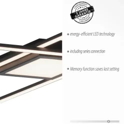 Loftlamper|Loftlamper ^ JUST LIGHT. GmbH LED-loftlampe Asmin, CCT, sort, 106x37cm