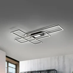 Gang|Loftlamper ^ JUST LIGHT. GmbH LED-loftlampe Asmin, CCT, sort, 98,9x69,4cm