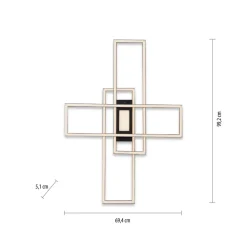 Gang|Loftlamper ^ JUST LIGHT. GmbH LED-loftlampe Asmin, CCT, sort, 98,9x69,4cm
