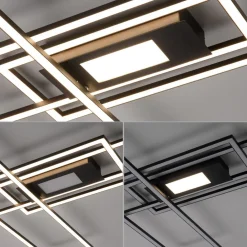 Gang|Loftlamper ^ JUST LIGHT. GmbH LED-loftlampe Asmin, CCT, sort, 98,9x69,4cm