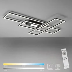 Gang|Loftlamper ^ JUST LIGHT. GmbH LED-loftlampe Asmin, CCT, sort, 98,9x69,4cm
