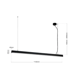 ORION Arbejdsrum/Kontor|Loftlamper > LED-loftlampe Bounce, sort, længde 113 cm, CCT, aluminium