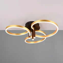 Trio Lighting Loftlamper > LED-loftlampe Caruso, guld/sort, Ø 66 cm metal CCT dæmpbar